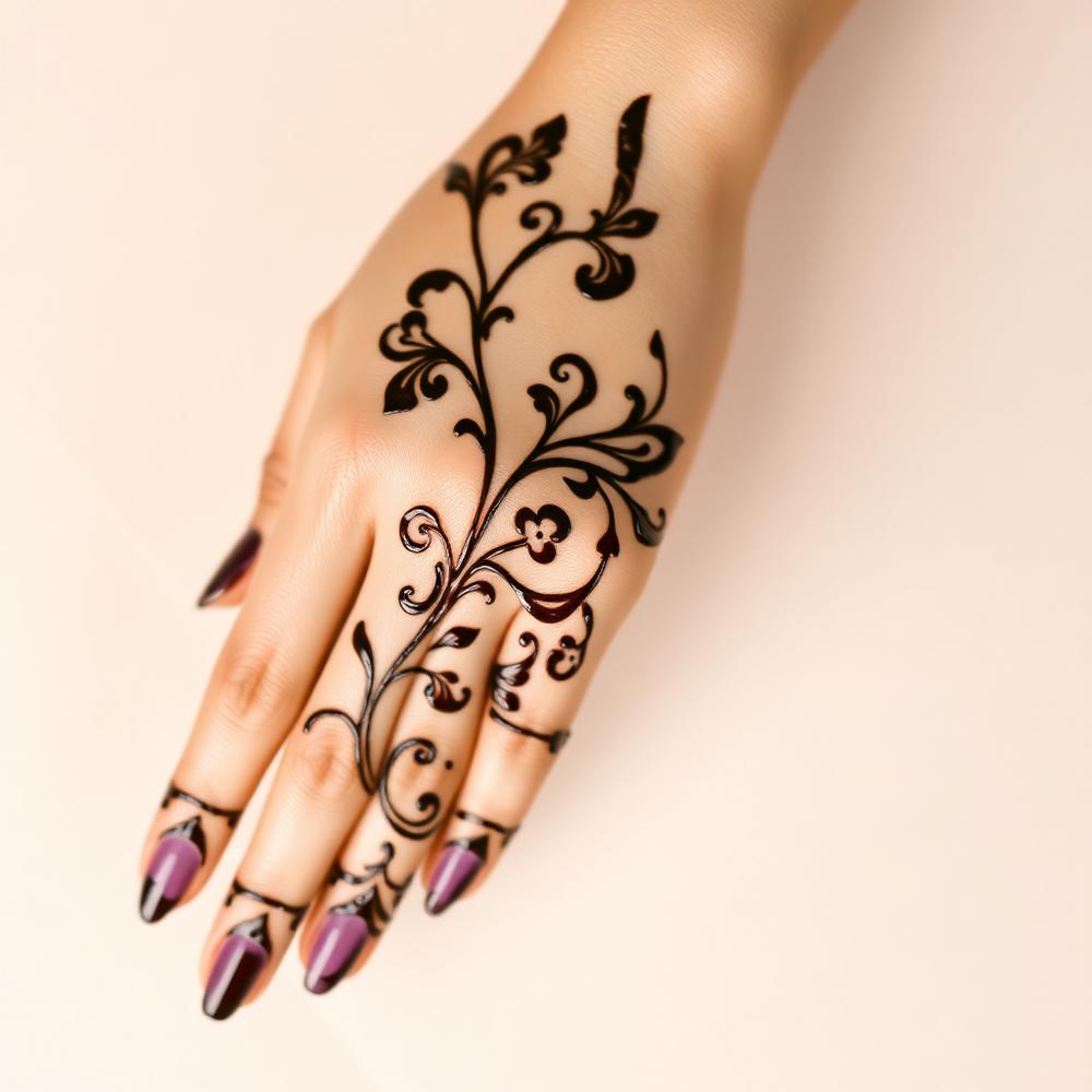 Arabic mehendi design — Flowing Arabic Vine