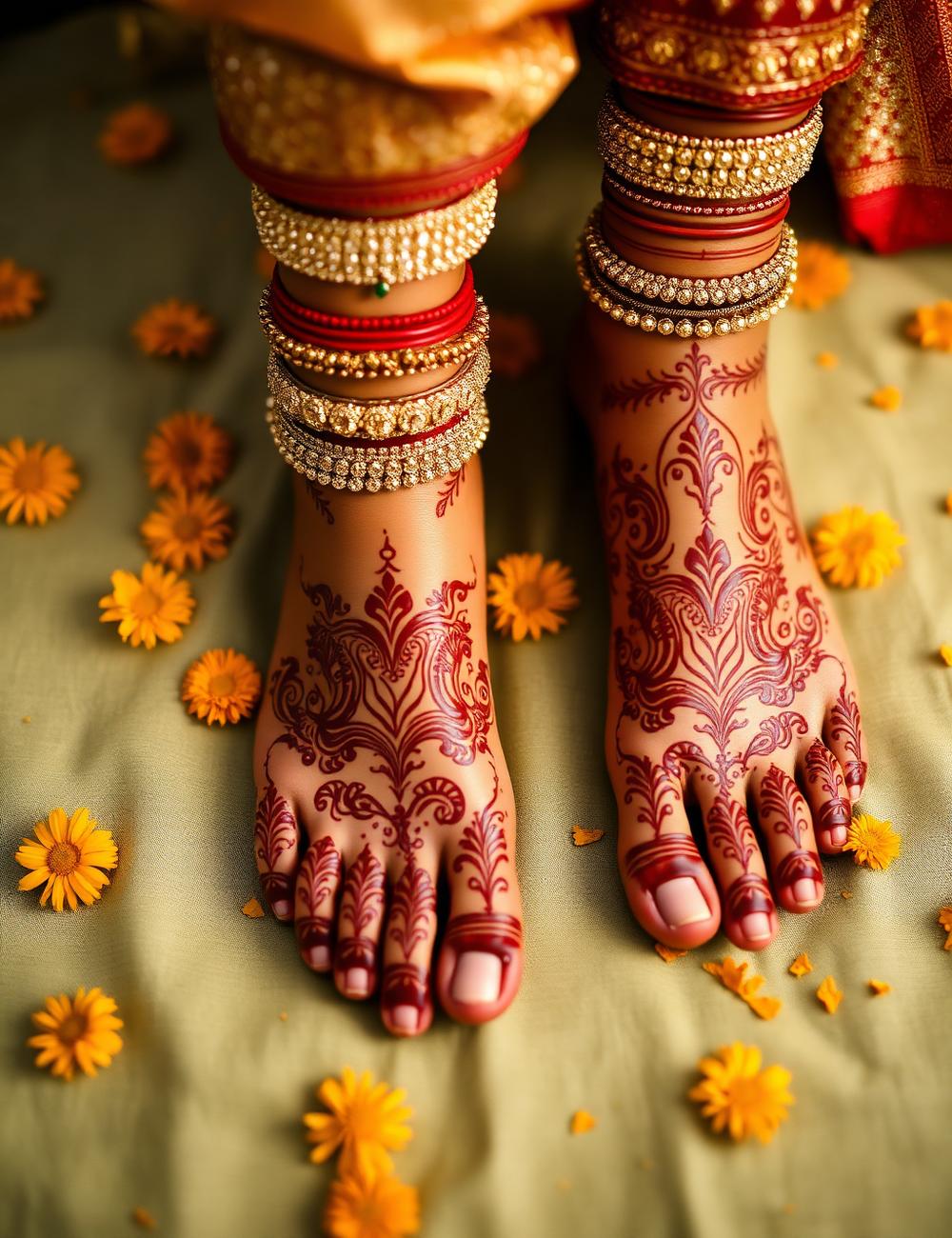 Traditional mehendi design — Traditional Feet Artistry