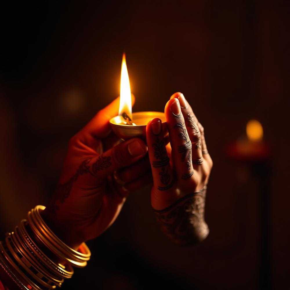 Festival mehendi design — Festival Diya Glow